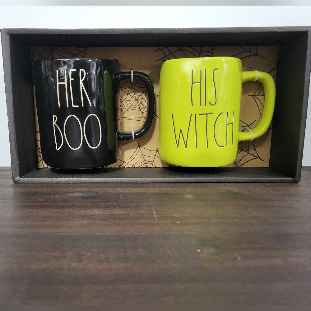 Rae Dunn Couple's Halloween Mug Set